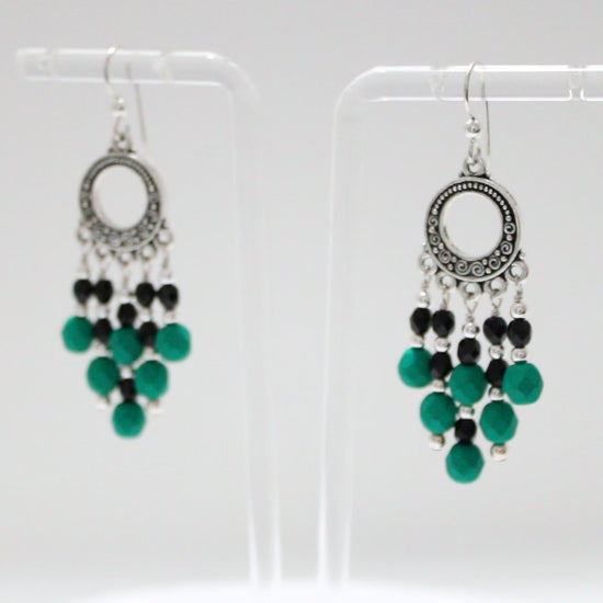 Neon Emerald Green Chandelier Earrings