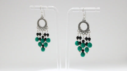 Neon Emerald Green Chandelier Earrings