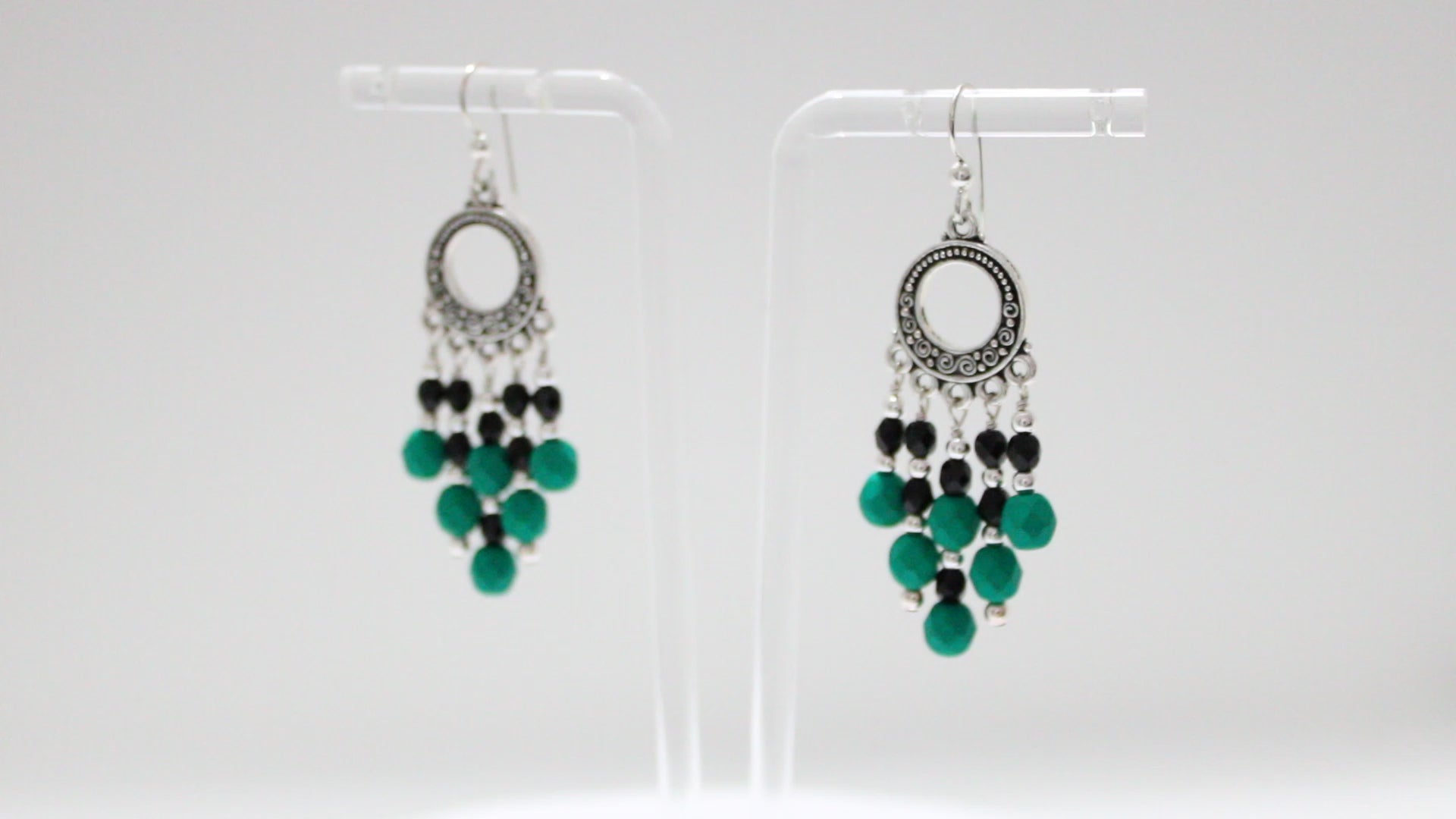 Neon Emerald Green Chandelier Earrings