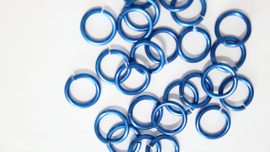 SHINY ROYAL BLUE 10mm 12 GA Jump Rings