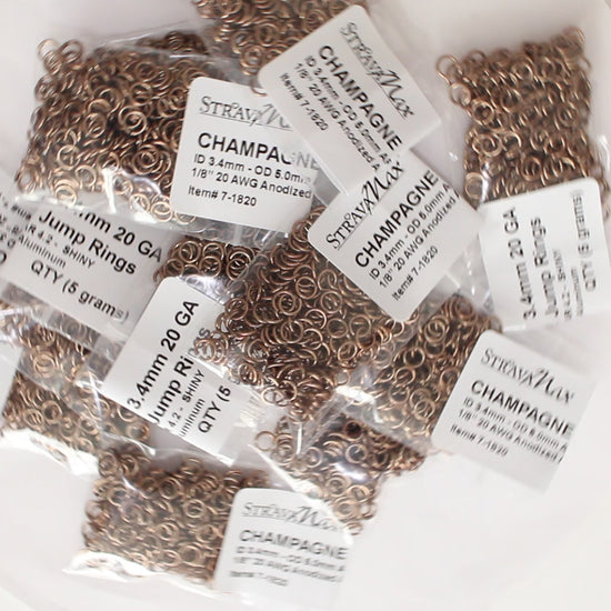 SHINY CHAMPAGNE 3.4mm 20 GA Jump Rings