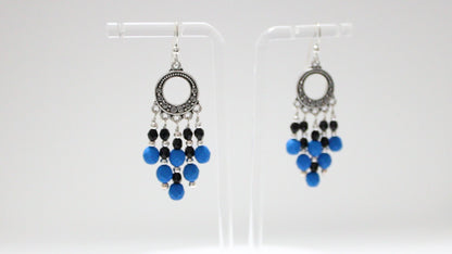 Neon Electric Blue Chandelier Earrings