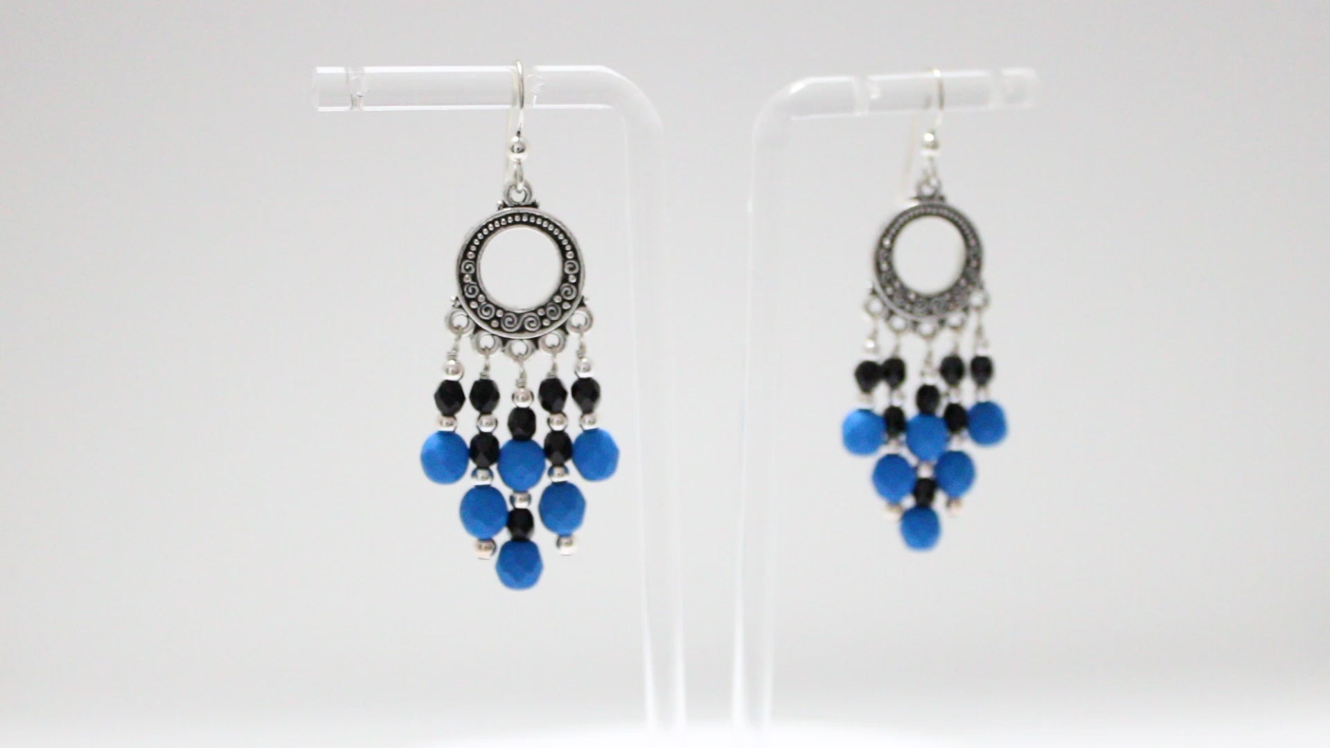 Neon Electric Blue Chandelier Earrings