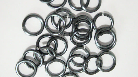 SHINY DARK TEAL 10mm 12 GA Jump Rings