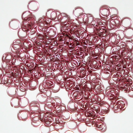 SHINY DARK PINK 3.4mm 20 GA Jump Rings