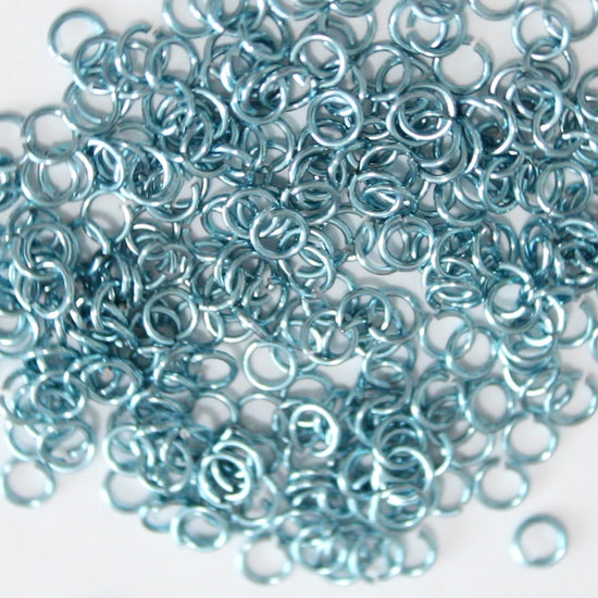 SHINY SKY BLUE 3.4mm 20 GA Jump Rings