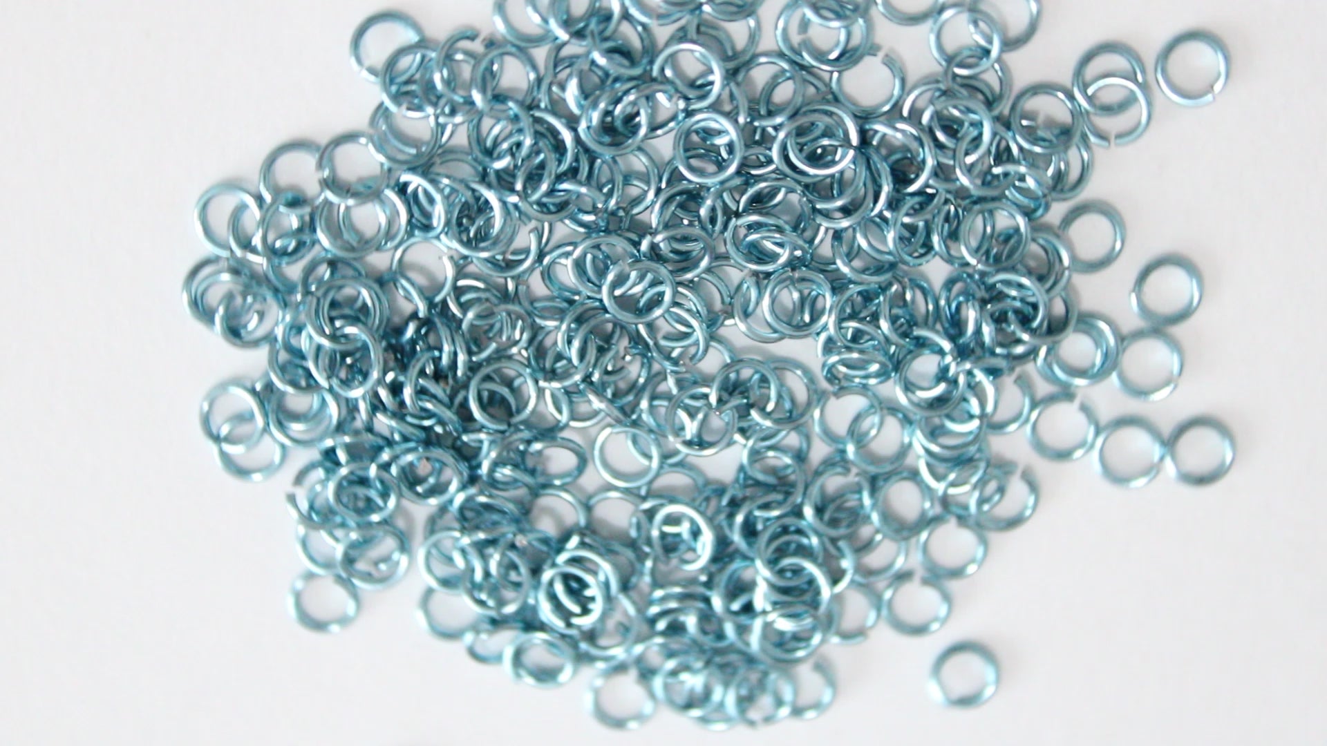 SHINY SKY BLUE 3.4mm 20 GA Jump Rings