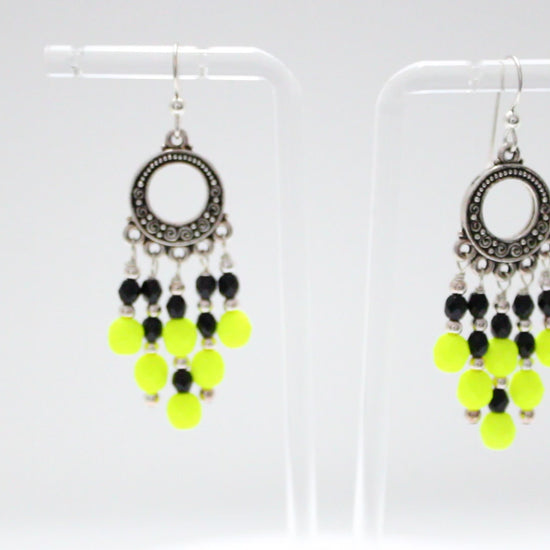Neon Yellow Chandelier Earrings