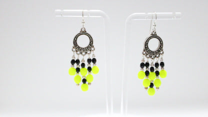 Neon Yellow Chandelier Earrings