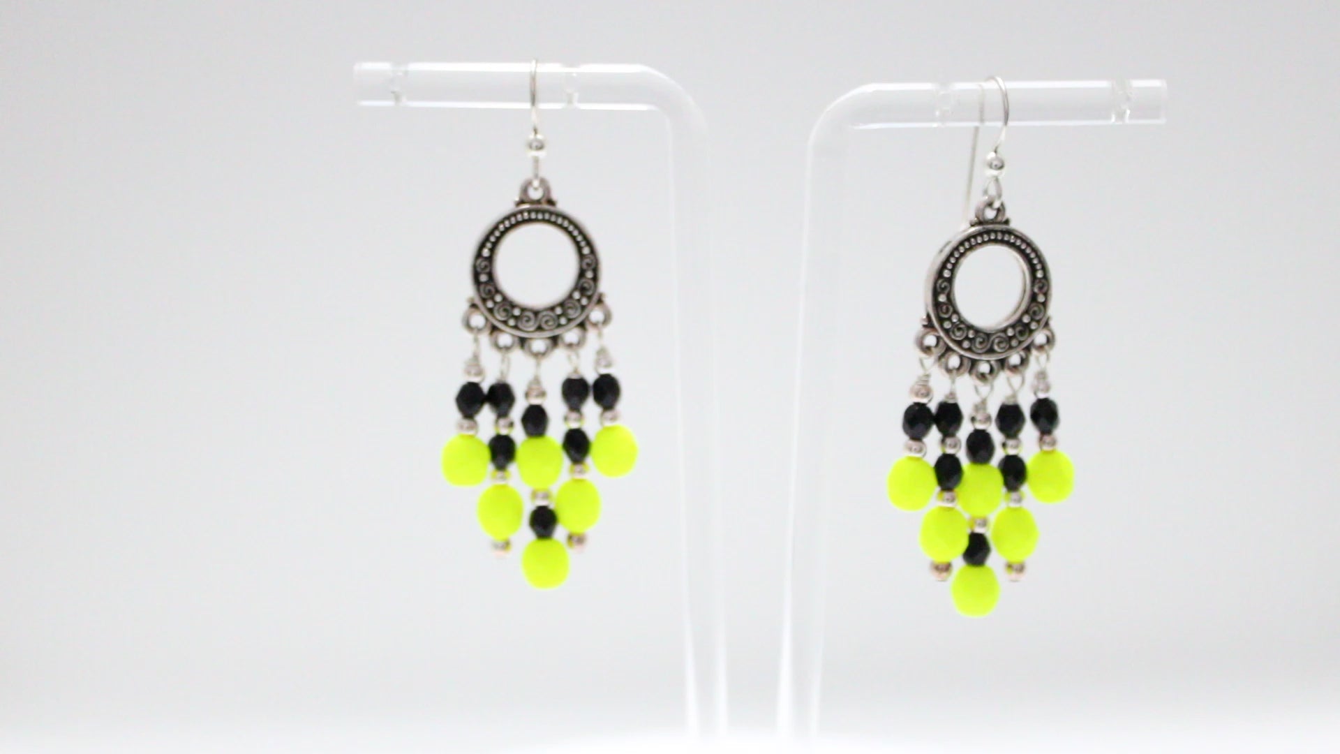Neon Yellow Chandelier Earrings