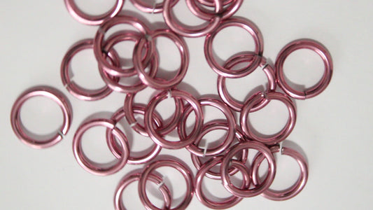 SHINY PINK 10mm 12 GA Jump Rings