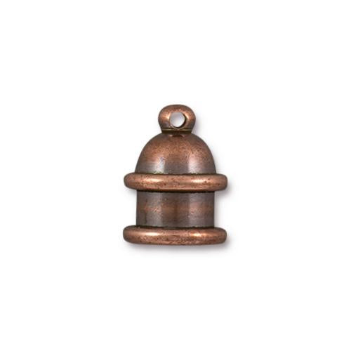 TierraCast 6mm Pagoda Cord End / brass with antique copper finish