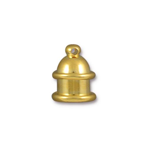 TierraCast 6mm Pagoda Cord End / brass with a bright gold finish