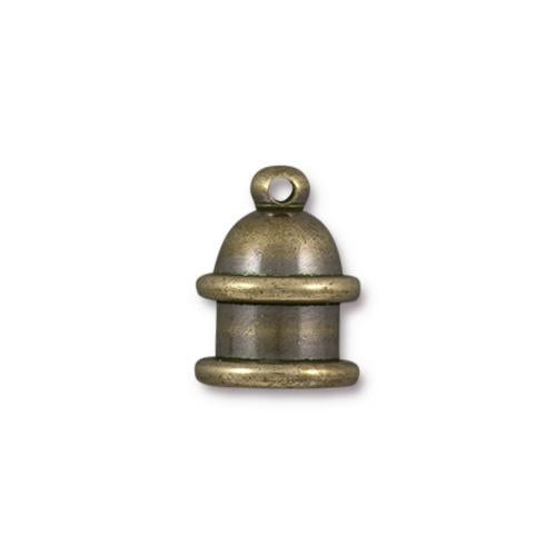 TierraCast 6mm Pagoda Cord End / brass with a brass oxide finish