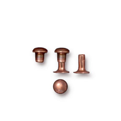TierraCast 4mm Compression Rivets / 10 Pack / brass with antique copper finish