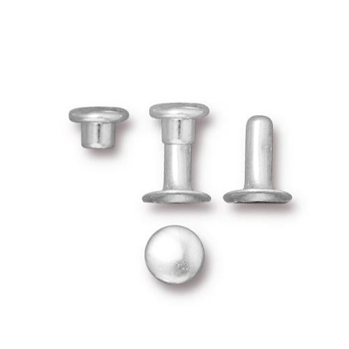 TierraCast 6mm Compression Rivets / 10 Pack / brass with a bright silver finish / 01-0061-11