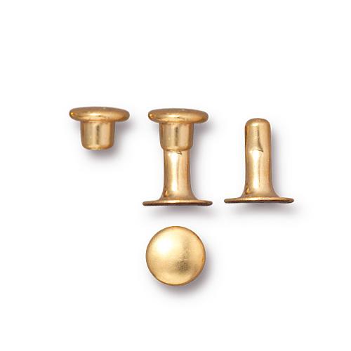 TierraCast 6mm Compression Rivets / 10 Pack / brass with a bright gold finish / 01-0061-25