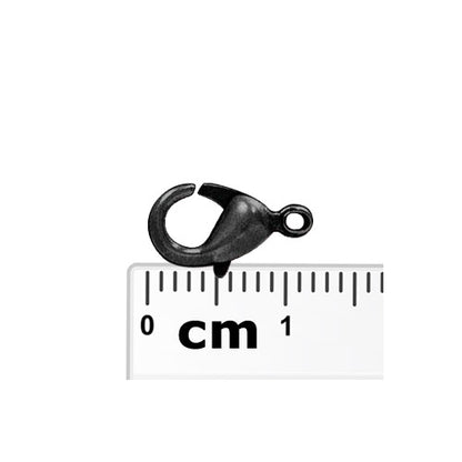 12mm Lobster Clasp / 10 Pack / plated zinc with a black finish