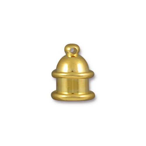 TierraCast 6mm Pagoda Cord End / brass with a bright gold finish  / 01-0201-25