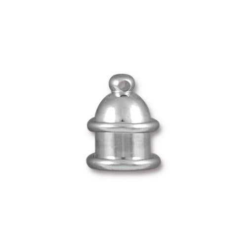 TierraCast 6mm Pagoda Cord End / brass with a bright rhodium finish  / 01-0201-61