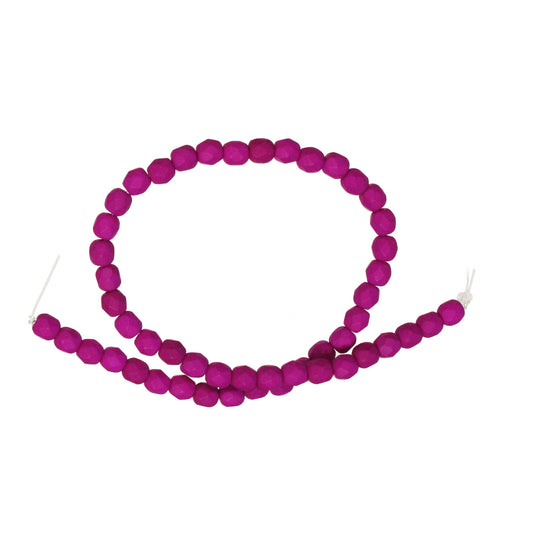 4mm Neon Purple Beads / 50 bead strand / faceted round fire polished glass