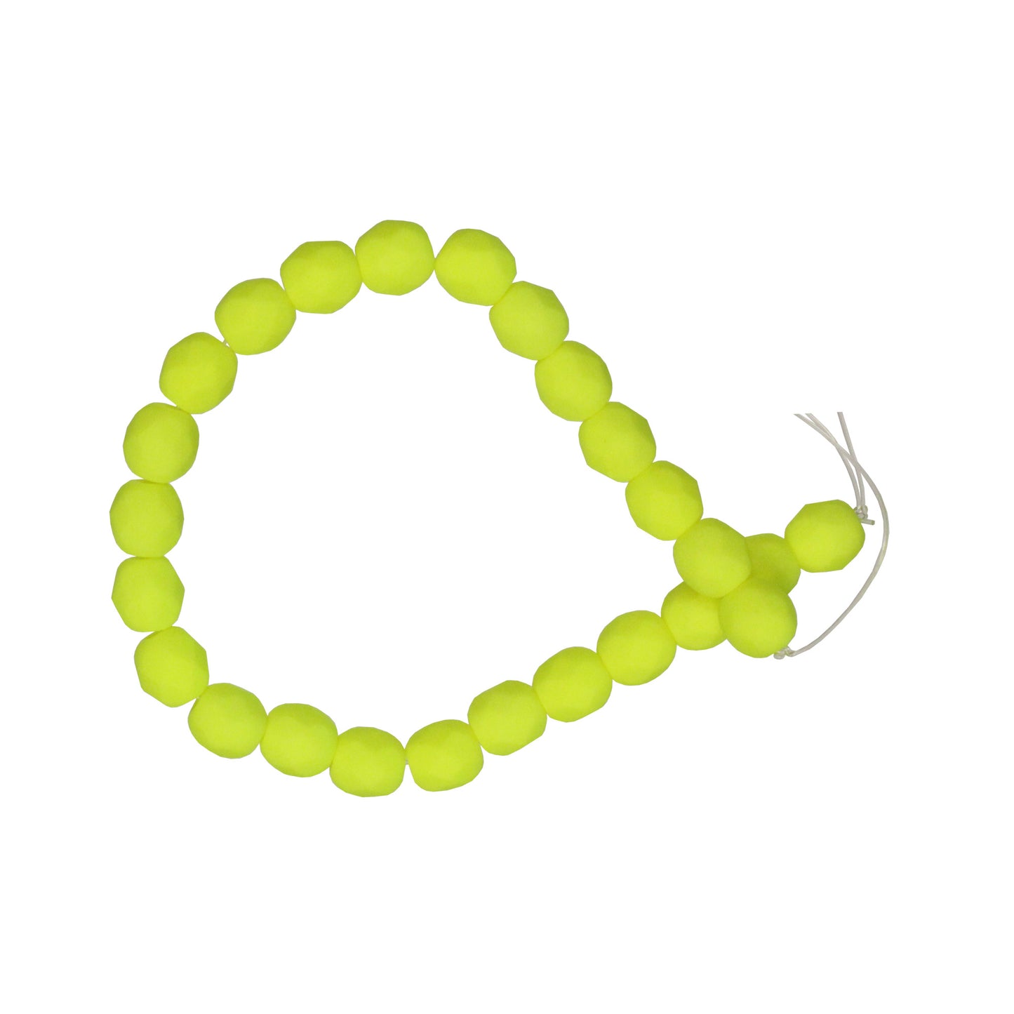 6mm Neon Yellow Beads / 25 bead strand / faceted round fire polished glass
