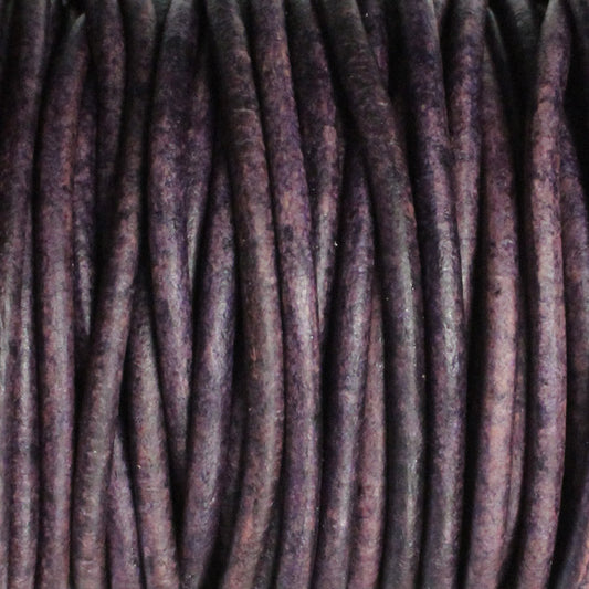 NATURAL VIOLET 2mm Round Leather Cord / 10m roll / Leathercord USA 411 / necklace bracelet lace cord