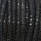 5mm BLACK SNAKE Print Stitched Suede Round Leather Cord / sold by the meter / Leather Cord USA