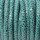 5mm TURQUOISE PEBBLE Print Stitched Suede Round Leather Cord / sold by the meter / Leather Cord USA