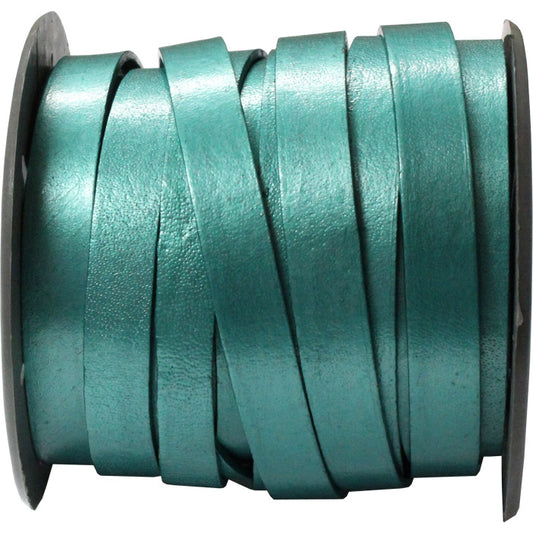 10mm Truly Teal Leather Strap / sold by the meter / 10 mm wide x 1.5mm thick