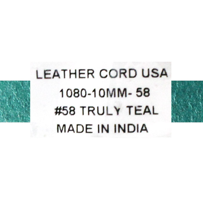 10mm Truly Teal Leather Strap / sold by the meter / 10 mm wide x 1.5mm thick