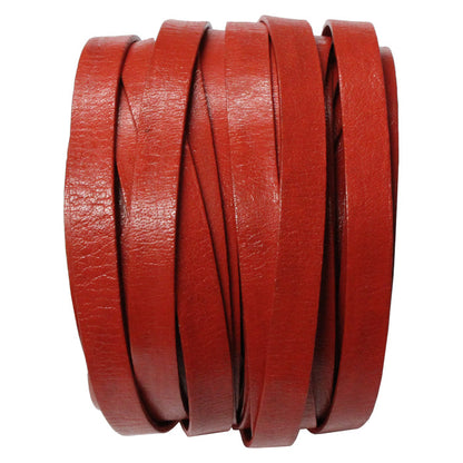 10mm Red Leather Strap / sold by the meter  / 10 mm wide x 1.5mm thick