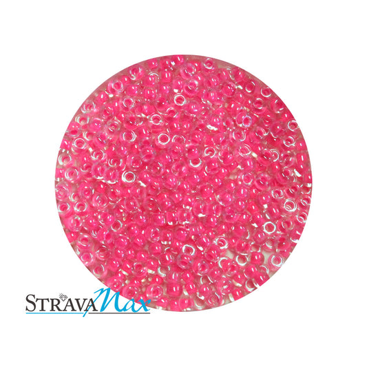 11/0 Luminous Hot Pink Color Lined Miyuki Round Seed Beads / sold in 1 OZ bags (approx 3100 beads)
