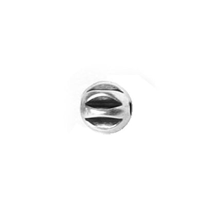 6mm Corrugated Bead / 10 Pack / pewter with an antique silver finish / 11-6633-12