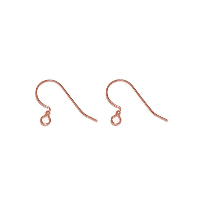 Bright Copper Hook Earwires / 10 pcs (5 pairs) / with 2mm ball / open loop for adding charms or pendants