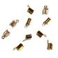 Bright Gold Small Leather Crimp Ends / 10 Pack / 2 x 8mm with 1mm eye