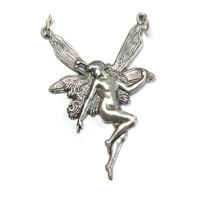 45mm Large Sterling Silver Winged Fairy Charm