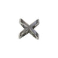 X Symbol Slider Spacer Bead Bright Silver / 10 x 6.5mm / for use with licorice or regaliz cords / 156412SA