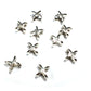 X Symbol Slider Spacer Bead Bright Silver / 10 x 6.5mm / for use with licorice or regaliz cords / 156412SA