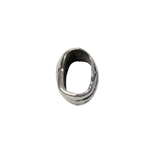 Twist Slider Spacer Bead Silver Plate / 10 x 6.5mm ID / fits regaliz style leather cords