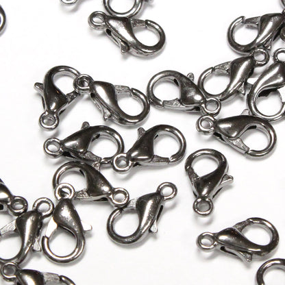 10mm Lobster Clasp / 10 Pack / plated zinc with a gunmetal finish