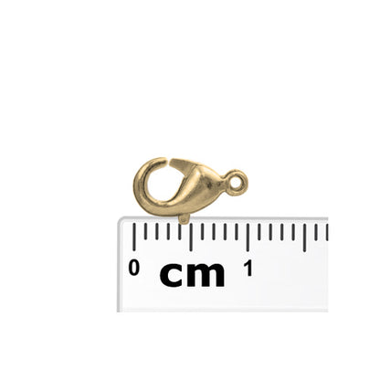 10mm Lobster Clasp / 10 Pack / plated zinc with a bright gold finish