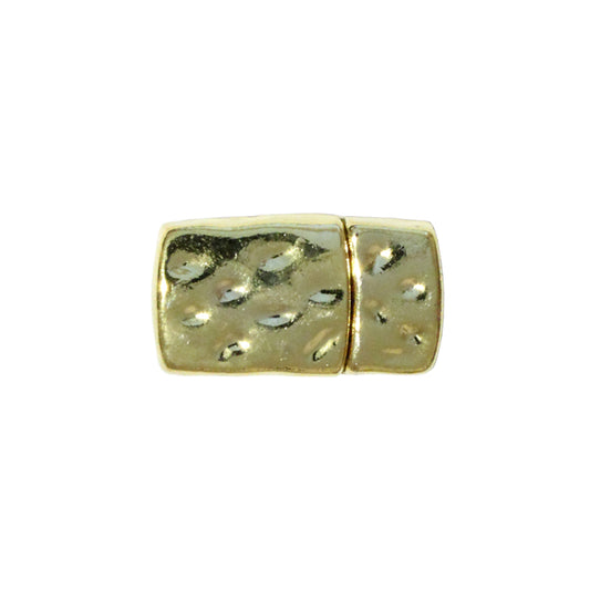 10mm Hammertone Flat Magnetic Clasp / zinc alloy with a bright gold finish / ID 10 x 2mm / clasp for 10mm flat leather cord