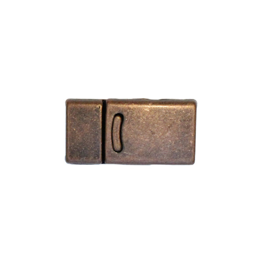 10mm Flat Magnetic Clasp With Tab / zinc alloy with antique copper finish / ID 10 x 2mm /  clasp for 10mm flat leather cord