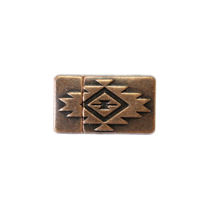 10mm Aztec Flat Magnetic Clasp / zinc alloy with antique copper finish / ID 10 x 2mm / clasp for 10mm flat leather cord