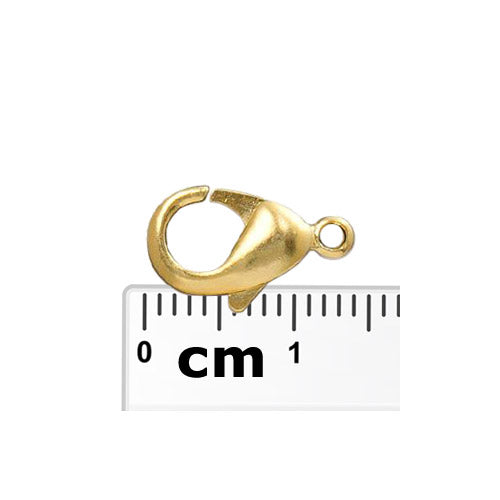 14mm Lobster Clasp / 10 Pack / plated zinc with a bright gold finish
