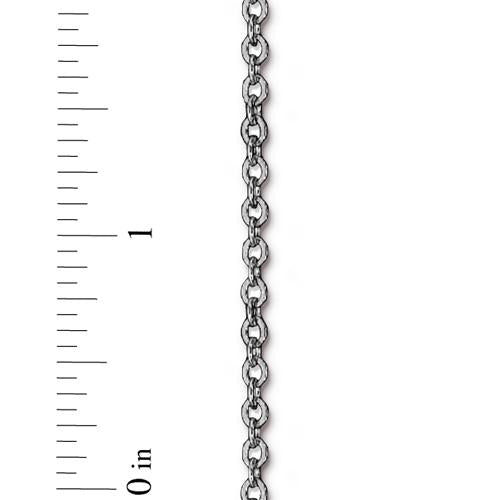 TierraCast Flat Cable Chain Antique Silver / sold by the foot / 4 x 2.5 mm links / plated brass / 20-0125-12