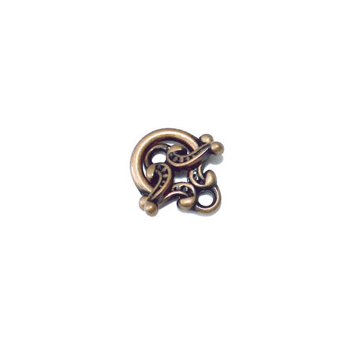 Antique Bronze Twin Curl Toggle Clasp / 10 Pack / 12 long ring with 12mm wide bar