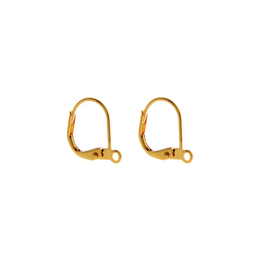 Gold Plate Leverback Earwires / 50 pcs (25 pairs) / these ear wires have an open loop for adding charms or pendants
