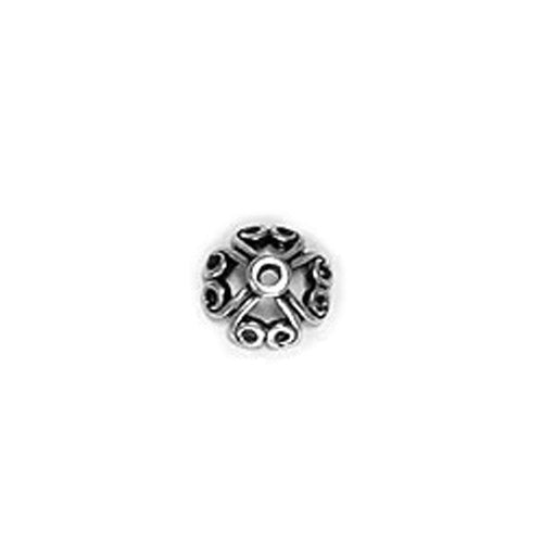 ANTIQUE SILVER Open Spiral Bead Caps / 12mm diameter (OD) with a depth of 6mm and a 1.5mm thread hole
